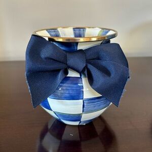 Like New! MacKenzie-Childs Royal Check Enamel Vase